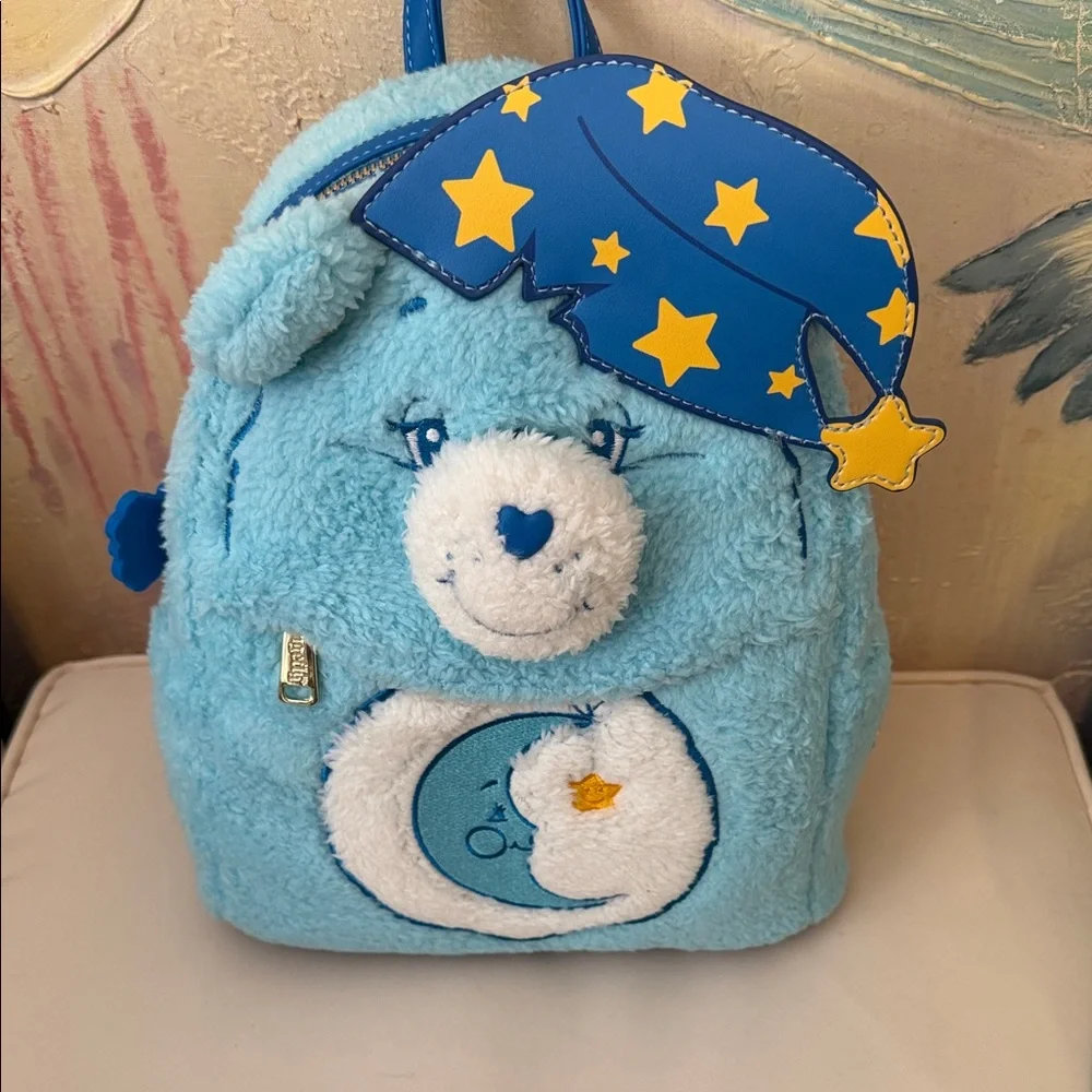 Loungefly Care Bears Bedtime Bear  cosplsy  Plush Kids Backpack New!
